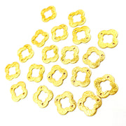 10mm Gold-plated Sterling Silver Brushed Flower Connector